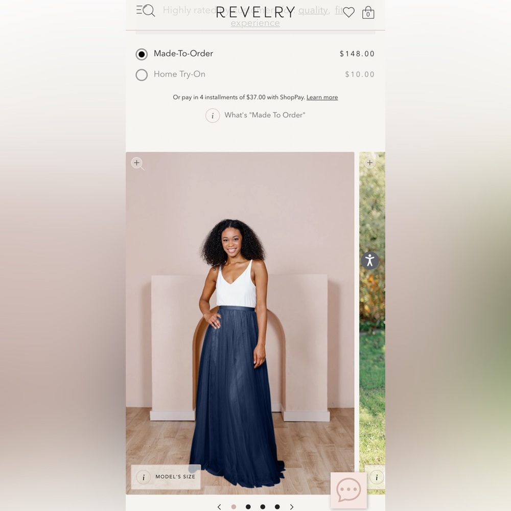 Revelry Blue Pleated A-Line Midi Skirt